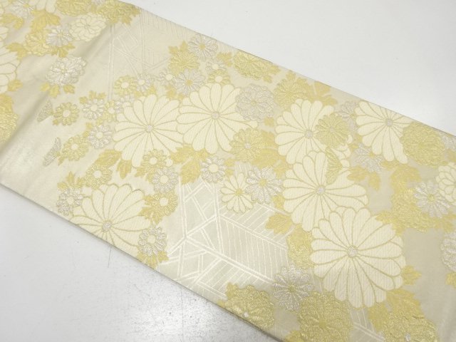 アンティーク　菊に板垣模様織り出し袋帯（材料）
